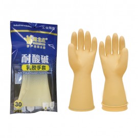 H1007-3 南北红耐酸碱乳胶手套本色30CM/双